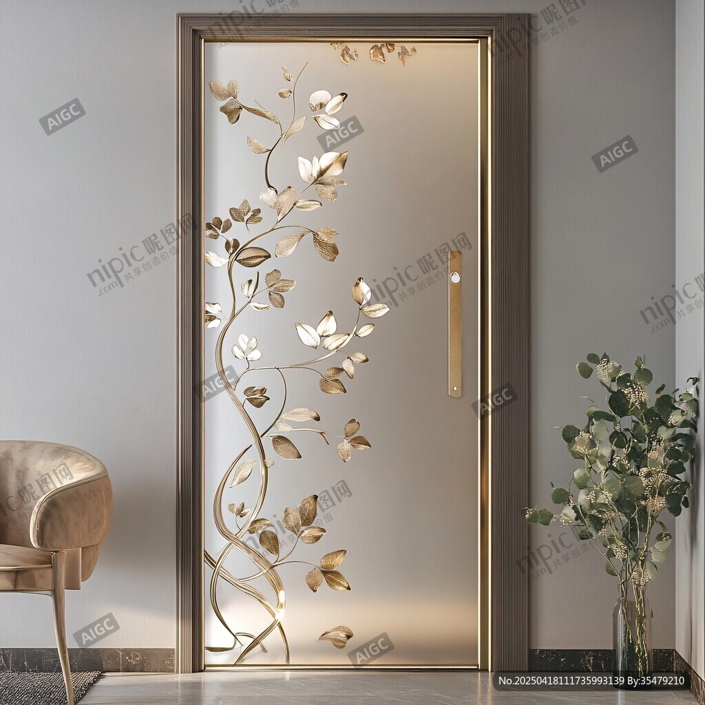艺术花纹金属质感入户门