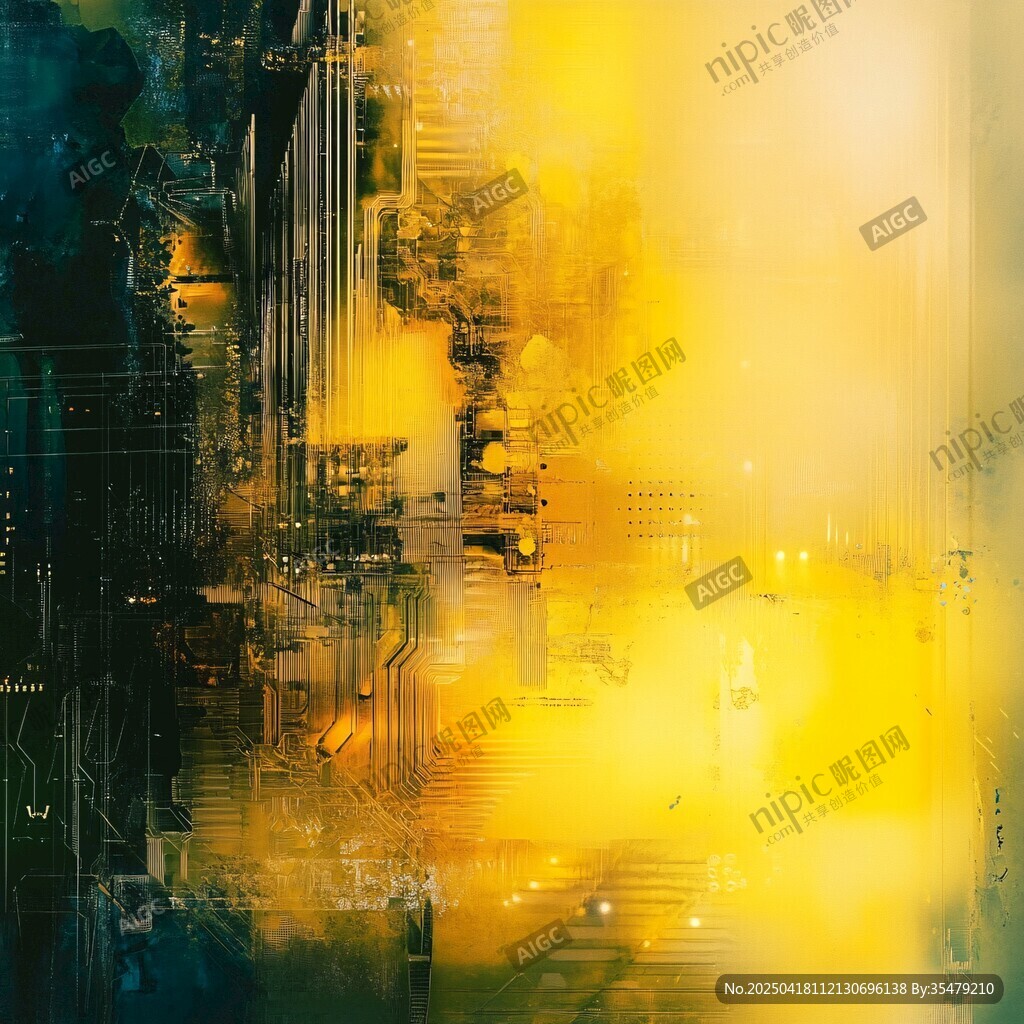 科技风抽象电路艺术画面