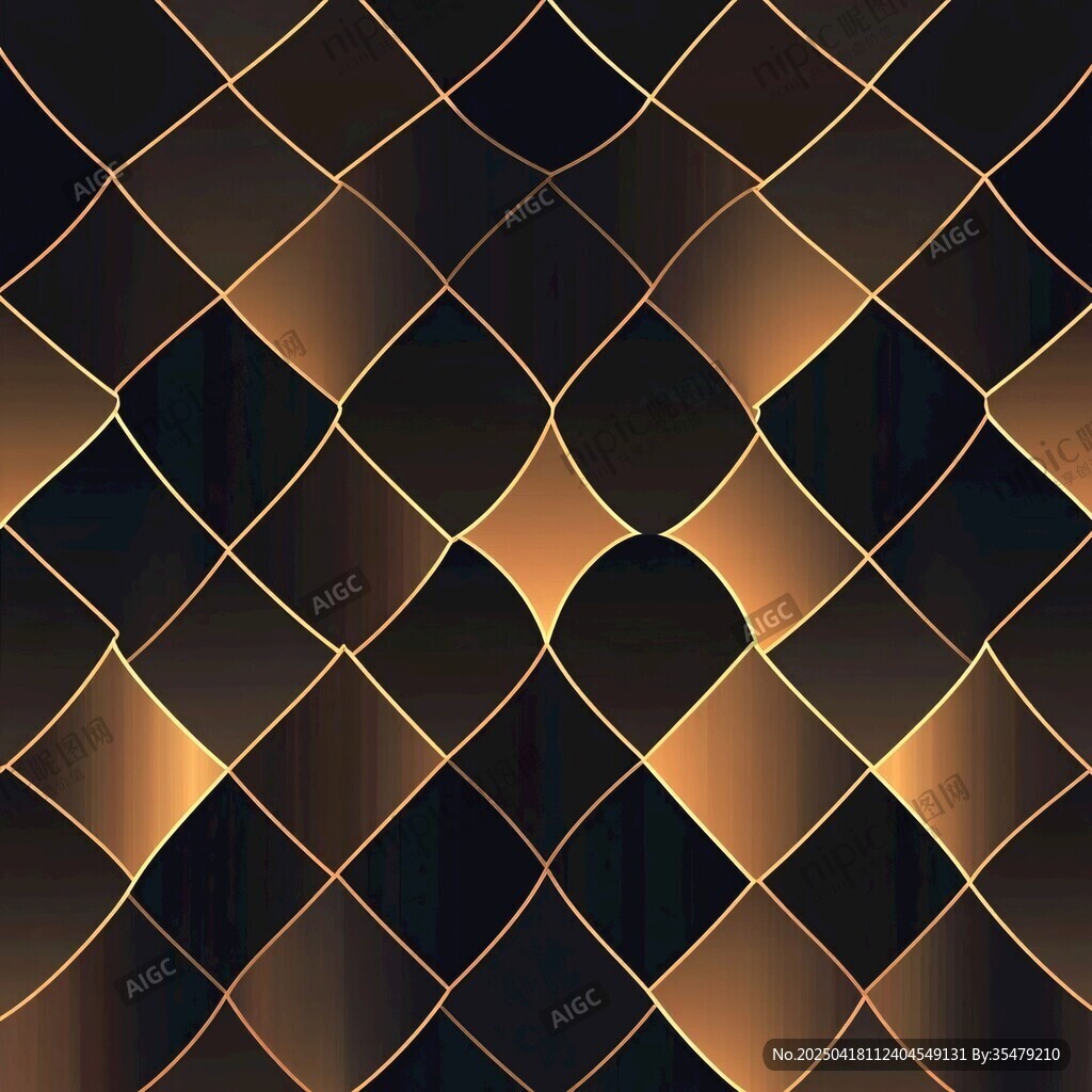 黑金几何菱形网格背景图