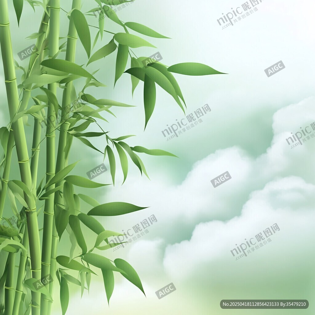 清新翠竹伴云端美景