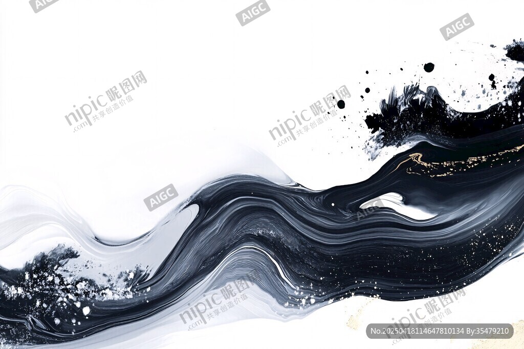 水墨流动艺术纹理画面