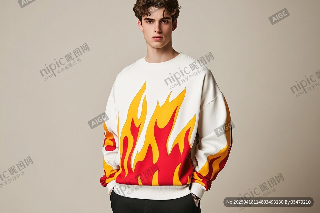 火焰图案男士时尚卫衣