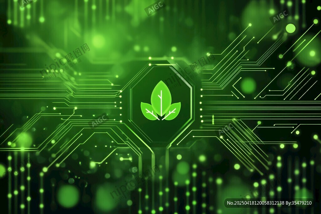 科技与环保融合的绿色背景