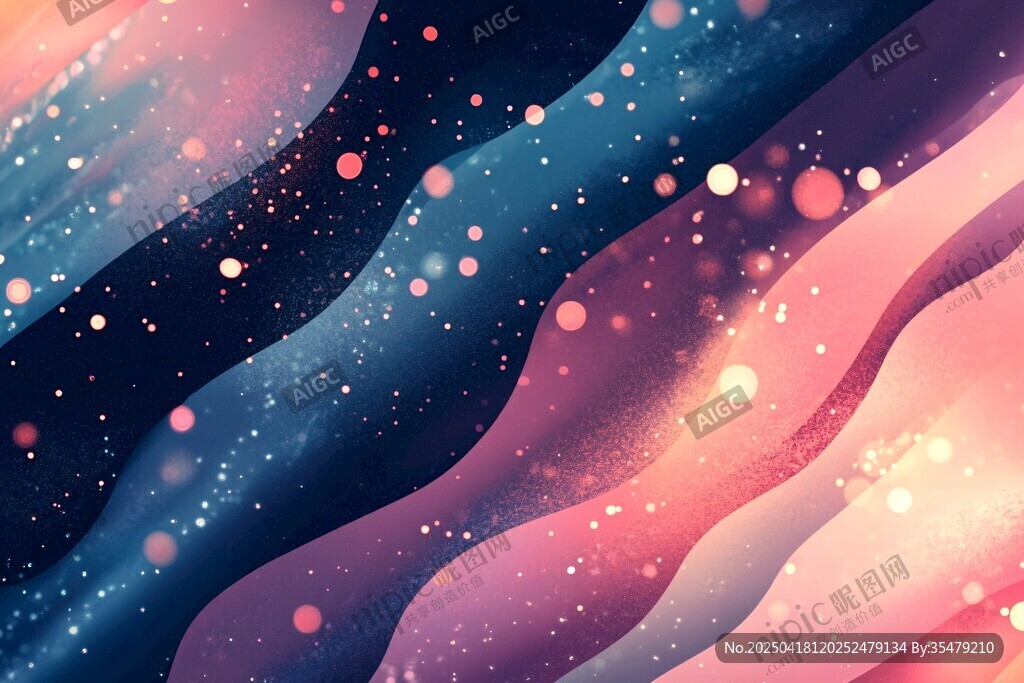 梦幻波浪渐变星空背景图
