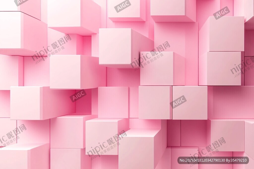 粉色立体方块背景纹理