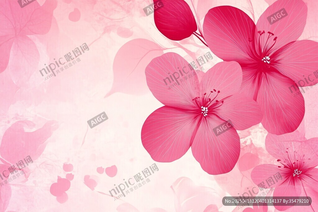 粉色浪漫花卉背景图