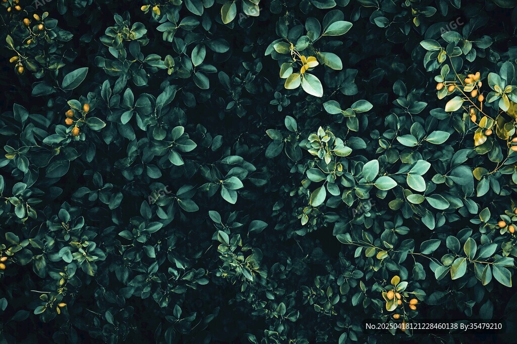 绿叶黄花交织的自然景致