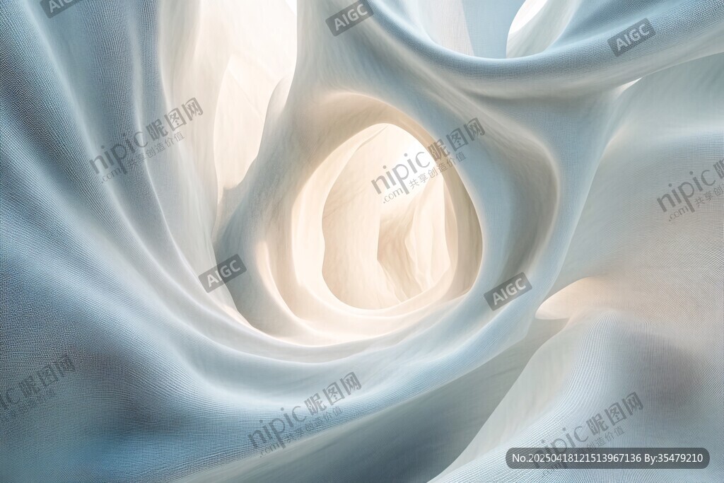 梦幻蓝白织物纹理视觉艺术