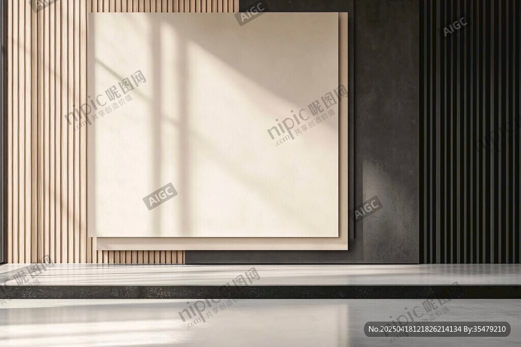 简约室内空白挂画展示空间