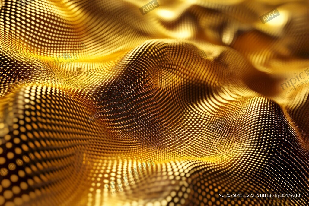 金色波浪纹理抽象背景图