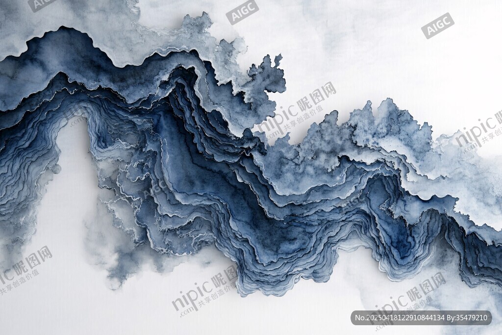 水墨山水纹理抽象艺术图