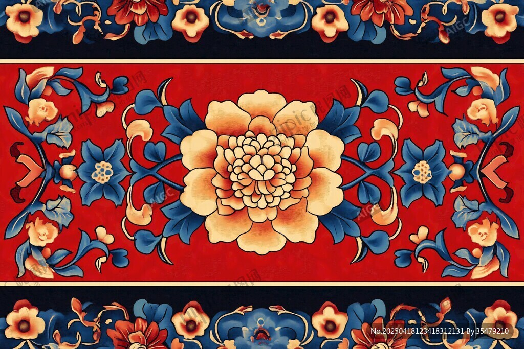 中式传统花卉纹饰图案