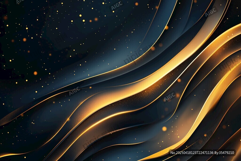 黑金波浪星空背景图