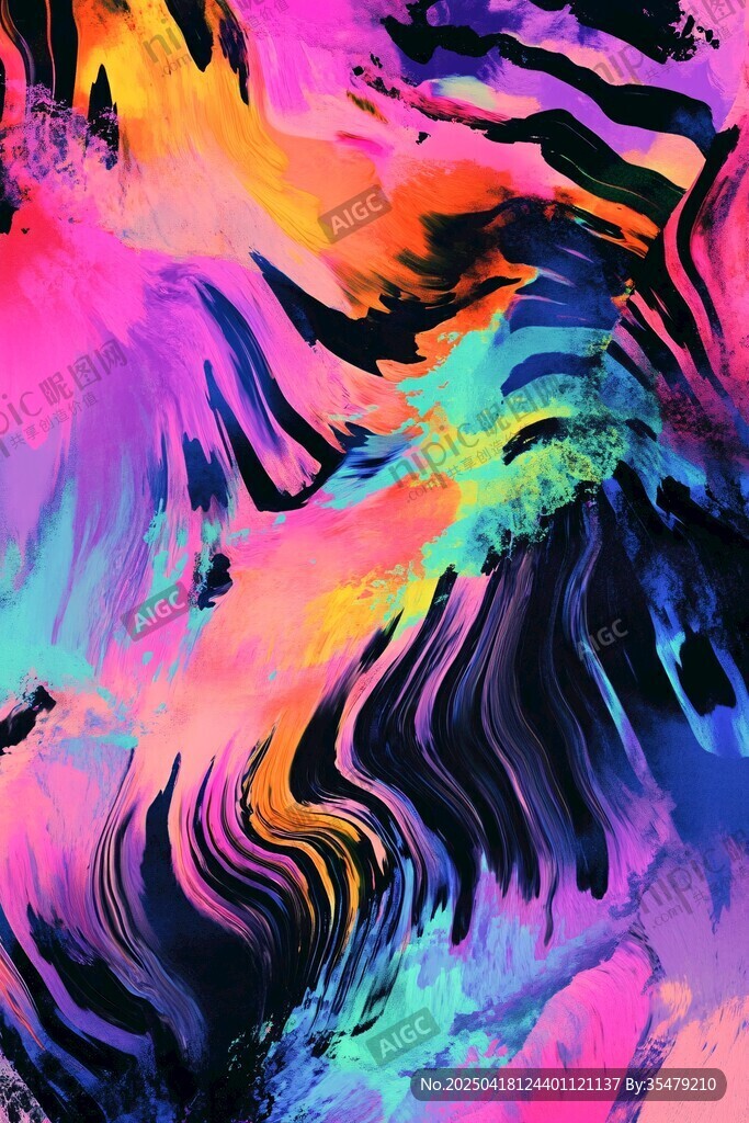 炫彩抽象斑马纹艺术图案