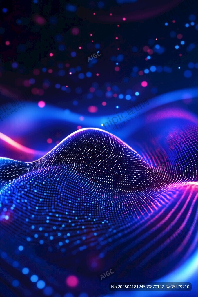 梦幻炫彩的科技粒子波浪