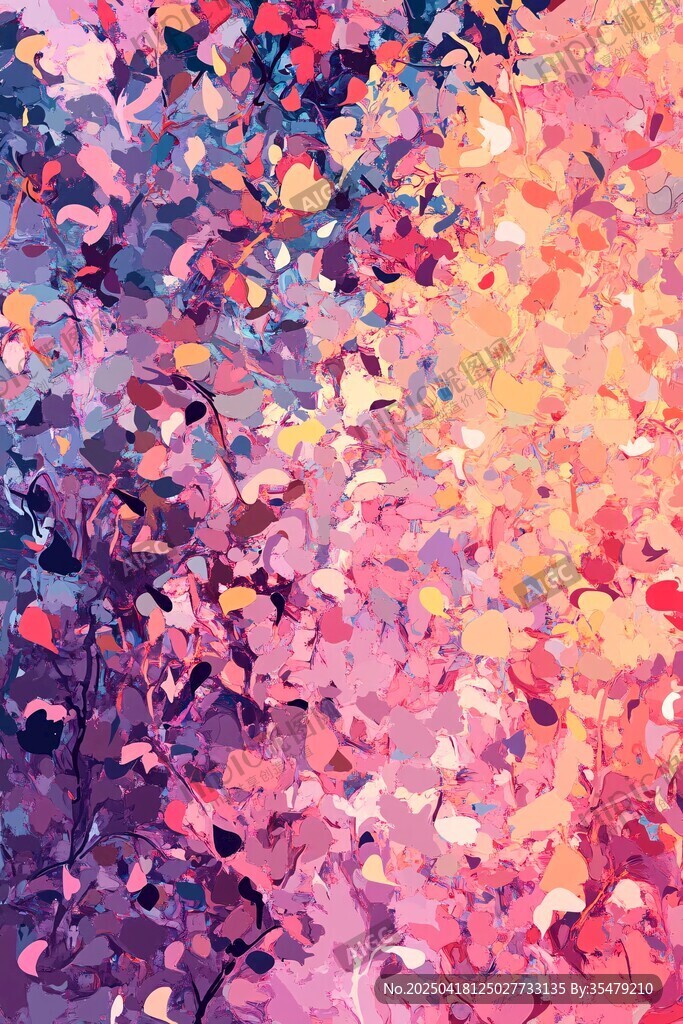 梦幻缤纷抽象花卉背景图