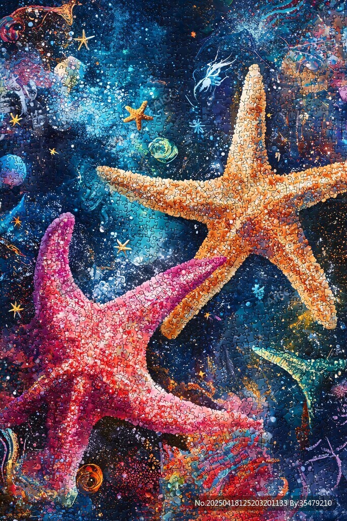 梦幻海星的深海奇幻图景