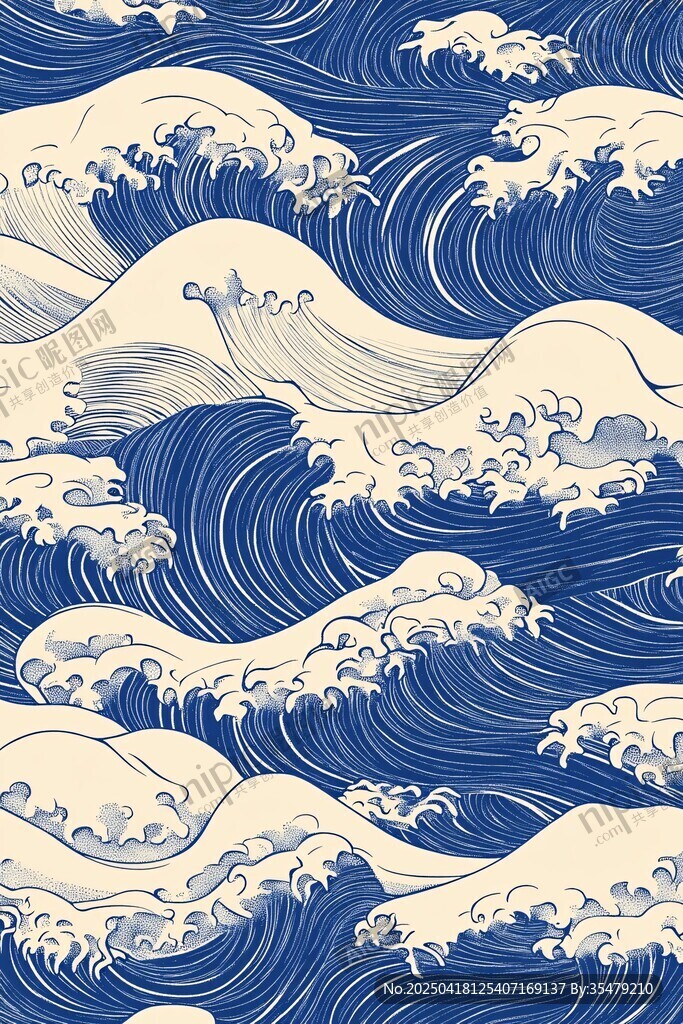 日式海浪图案