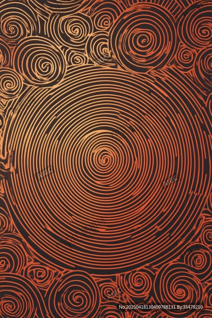 复古旋涡纹理背景图案