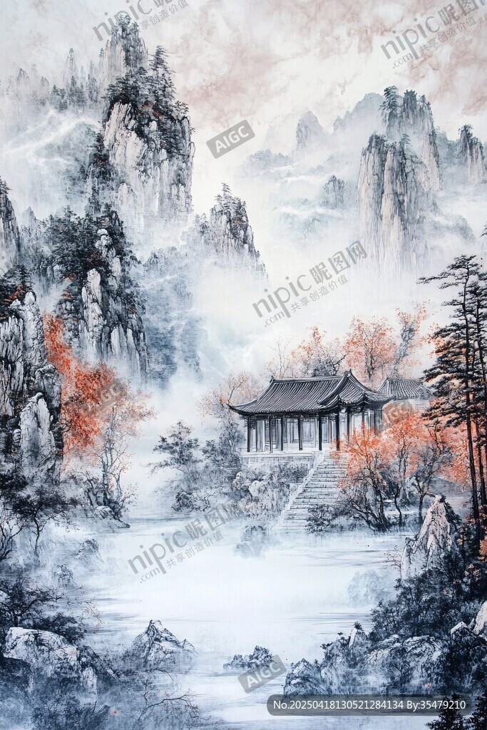 水墨山水间的中式古韵