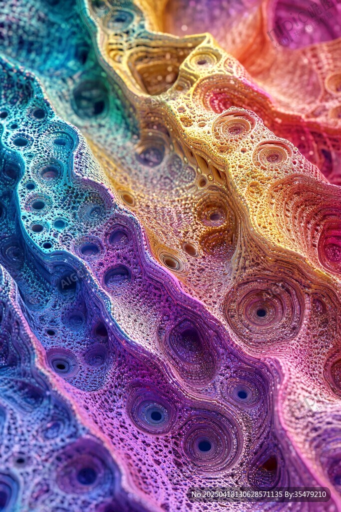 梦幻多彩孔洞纹理图案