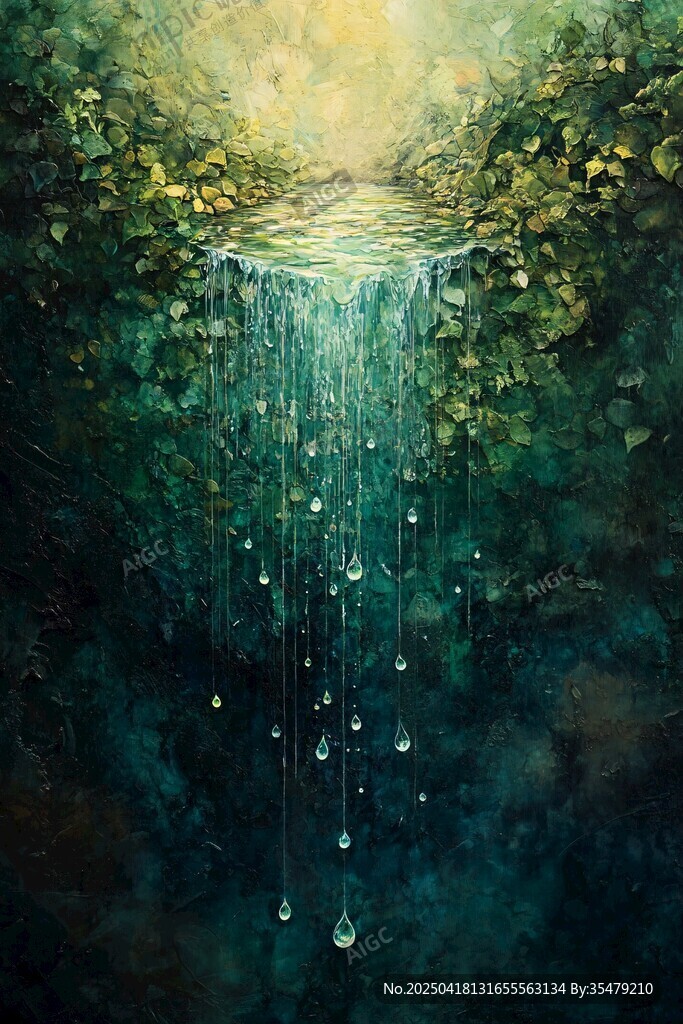 梦幻水帘下的幽谧之境