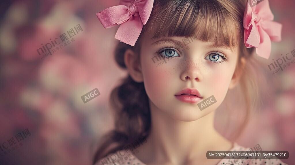 甜美蝴蝶结小女孩梦幻写真