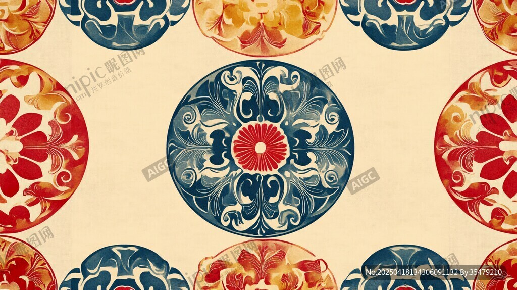 中式传统花纹圆形图案