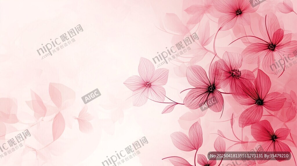 粉色梦幻花卉背景图