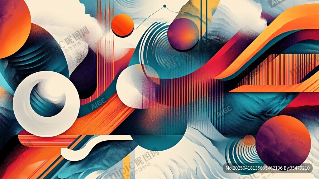 梦幻抽象几何艺术图案