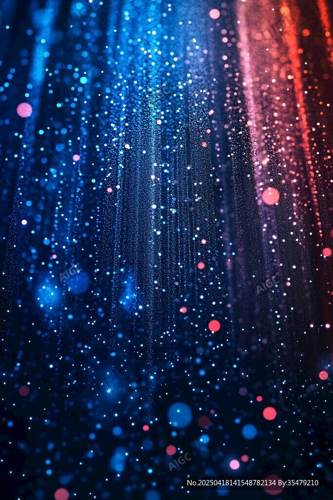 梦幻蓝红渐变粒子背景图