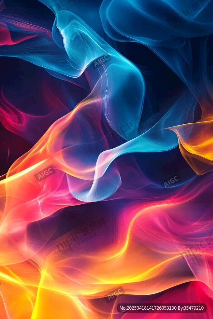 梦幻炫彩流动烟雾背景图