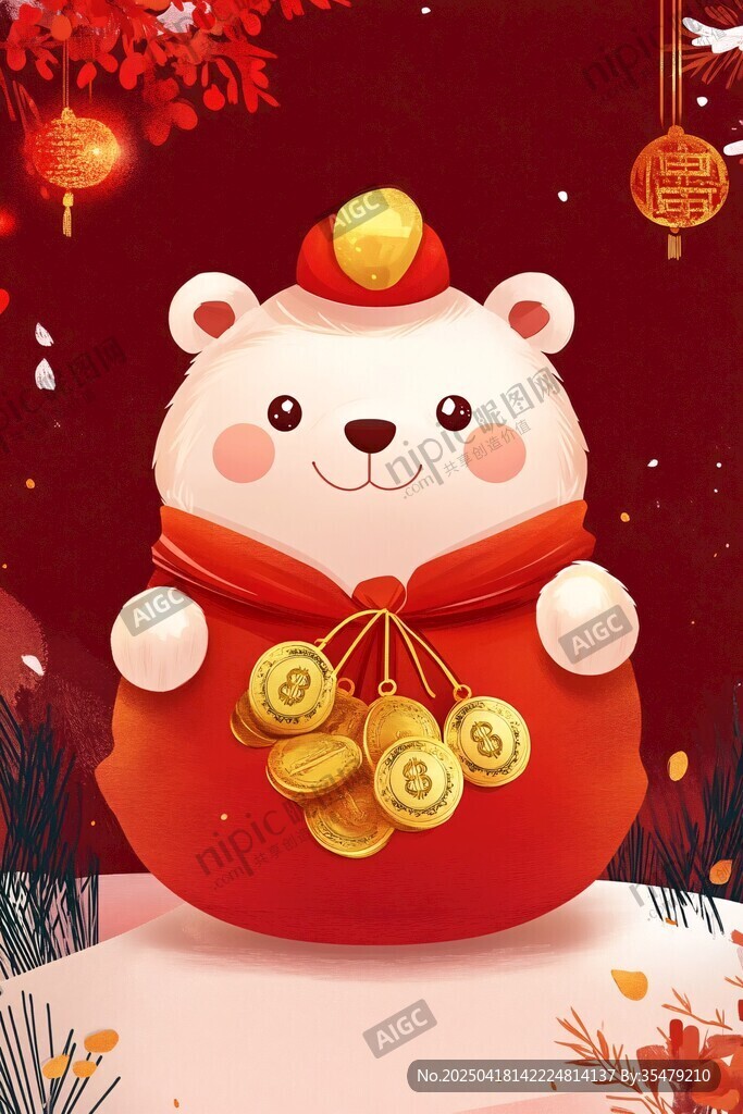 福熊贺岁抱金送好运