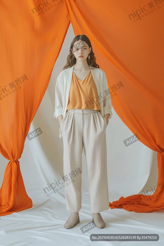 时尚穿搭模特展示简约风格