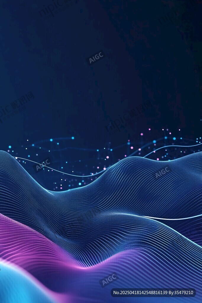 梦幻科技感波浪背景图