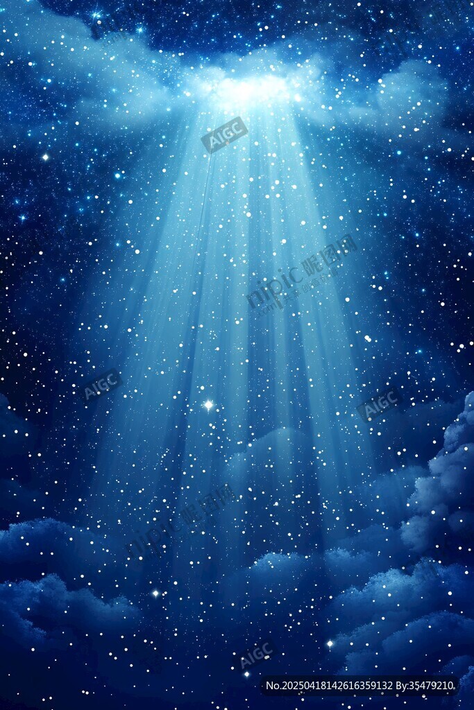 梦幻星空光芒穿透云层