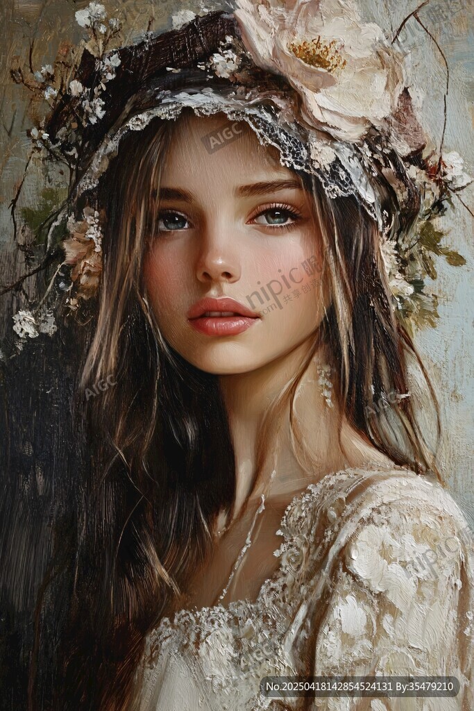 头戴花环的梦幻美少女