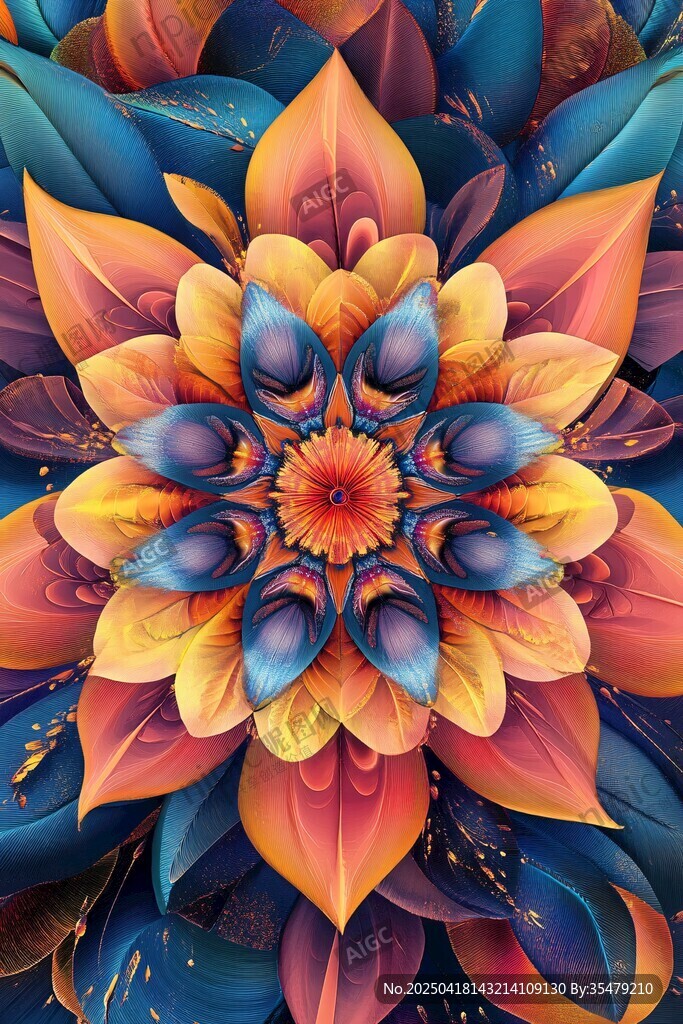梦幻绚丽花卉艺术图案