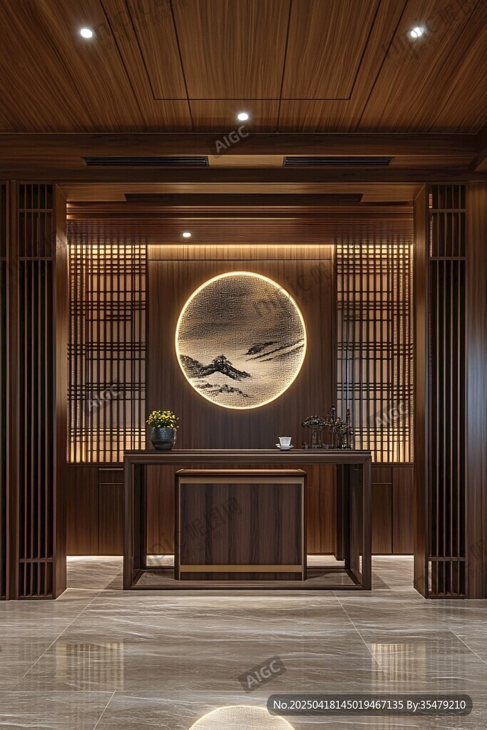 中式雅致前台接待空间
