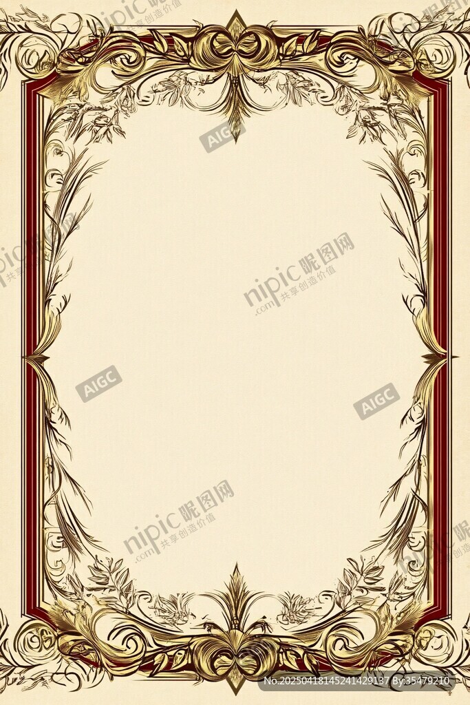 复古奢华金色花纹装饰边框