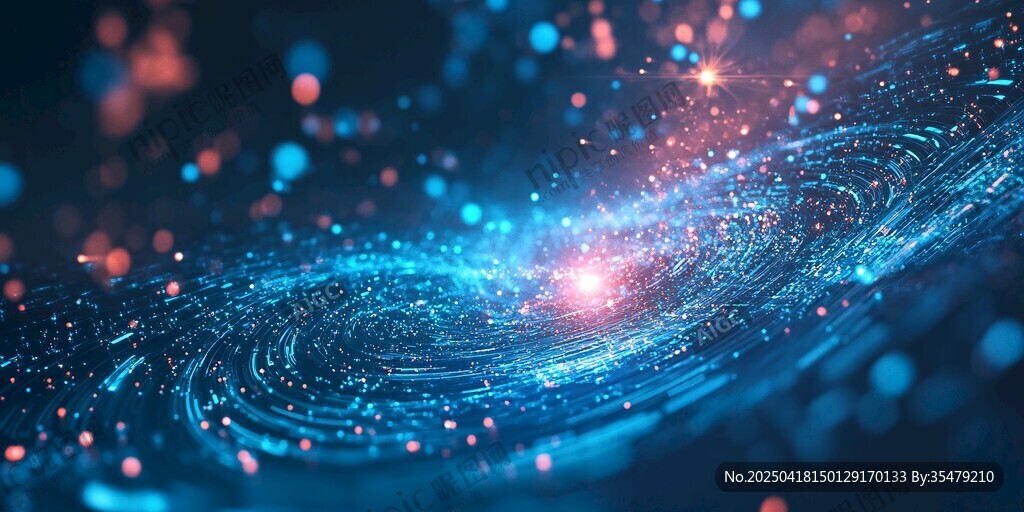 梦幻粒子漩涡科技背景图