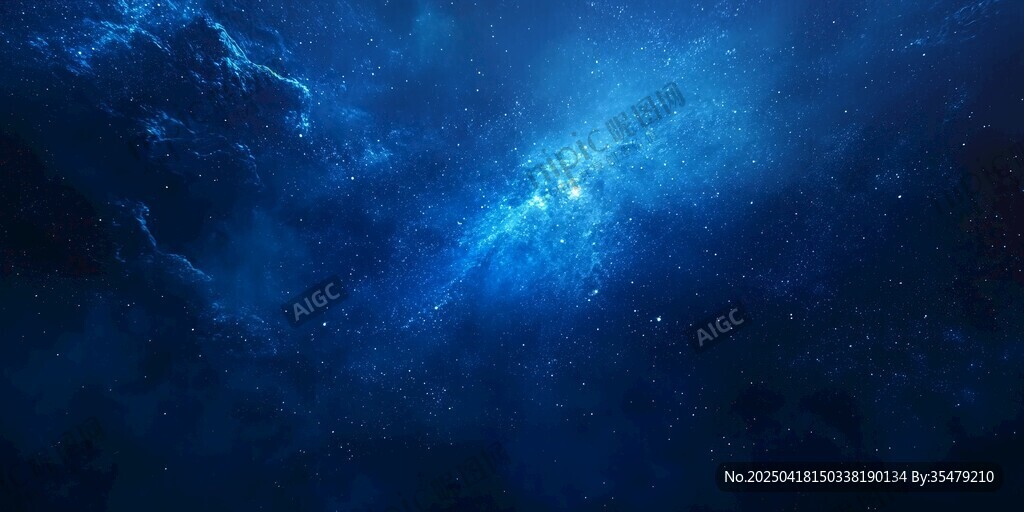梦幻深邃的蓝色星空宇宙