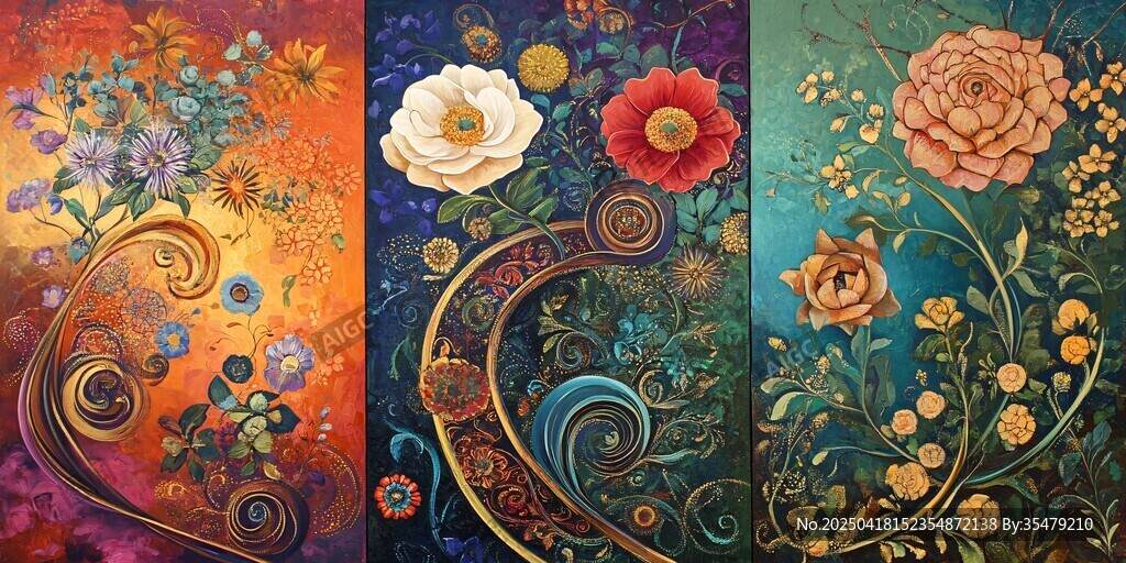 绚丽花卉装饰艺术画作