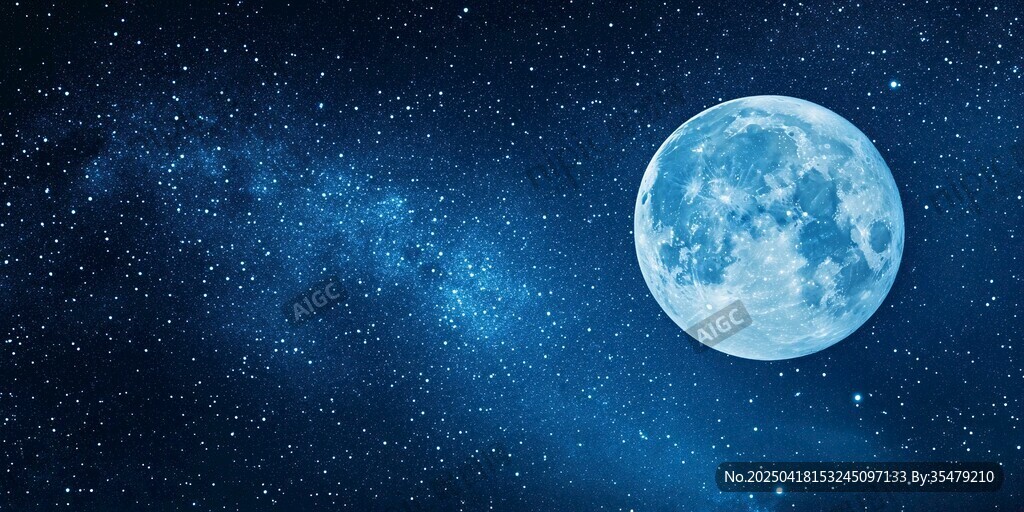 梦幻月夜星空美景