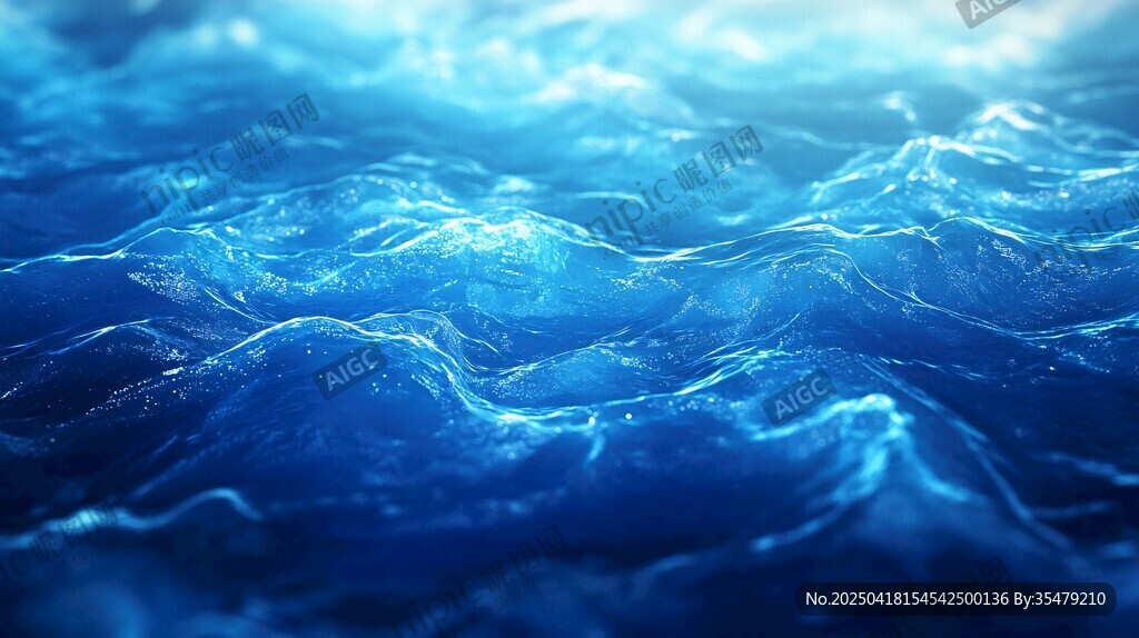 梦幻蓝色海洋水波景象