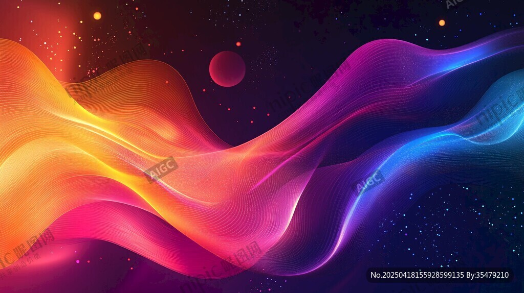 梦幻炫彩流体星空背景