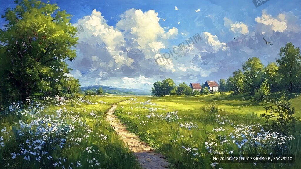 田园小径 清新自然风景