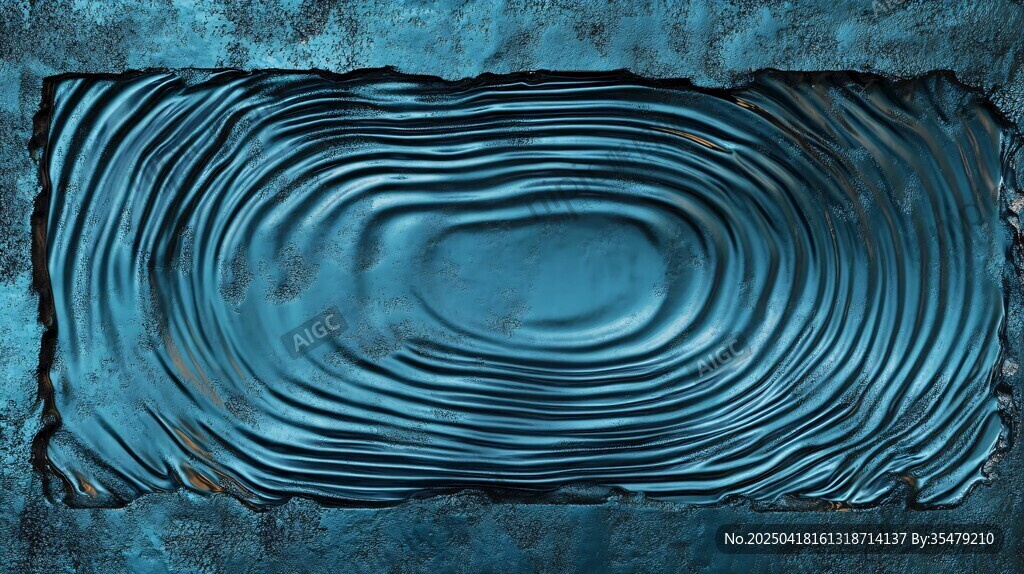 蓝色波纹金属质感图案