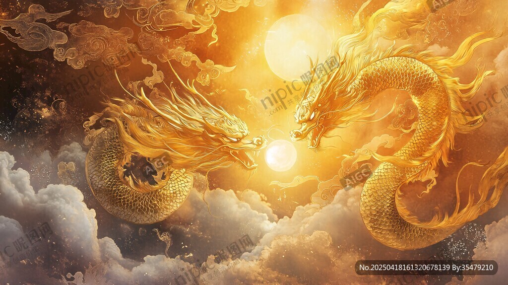 双龙戏珠 云端耀日奇景