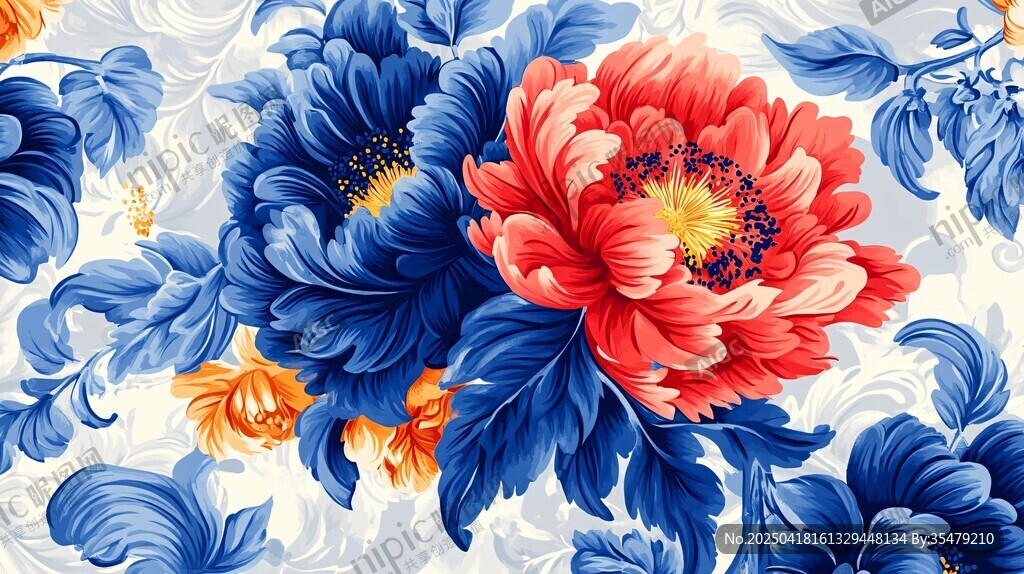 绚丽花卉图案